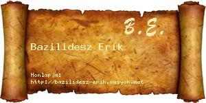 Bazilidesz Erik névjegykártya